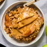 Baked Apple Oatmeal w/ Peanut Butter Caramel
