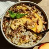 Peach Cobbler Oatmeal – Fit Foodie Finds