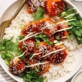 Salmon Meatballs in Sesame Ginger BBQ Sauce