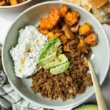 Sweet Potato Hot Honey Ground Beef Bowls